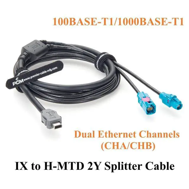 Alt view image 3 of 7 - IX to H-MTD Z Code Male & Female Y Splitter IX40G-A-10S-CV(7.0) to Rosenberger E6K10A & E6S10A AEcable 2Y Automotive Ethernet Cable, 100BASE-T1/1000BASE-T1(2M/6.6FT)