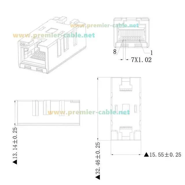 Alt view image 6 of 7 - 10Gbps Cat6A RJ45 Inline Coupler IP20 Shielded Ethernet Extender RJ45 8P8C Female to Female Connector for PoE++, Industrial Network, Patch Panels, Compatible with 09455451560 (1PC)