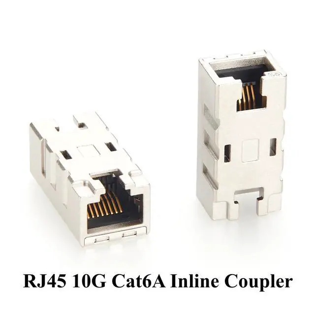 Alt view image 2 of 7 - 10Gbps Cat6A RJ45 Inline Coupler IP20 Shielded Ethernet Extender RJ45 8P8C Female to Female Connector for PoE++, Industrial Network, Patch Panels, Compatible with 09455451560 (1PC)