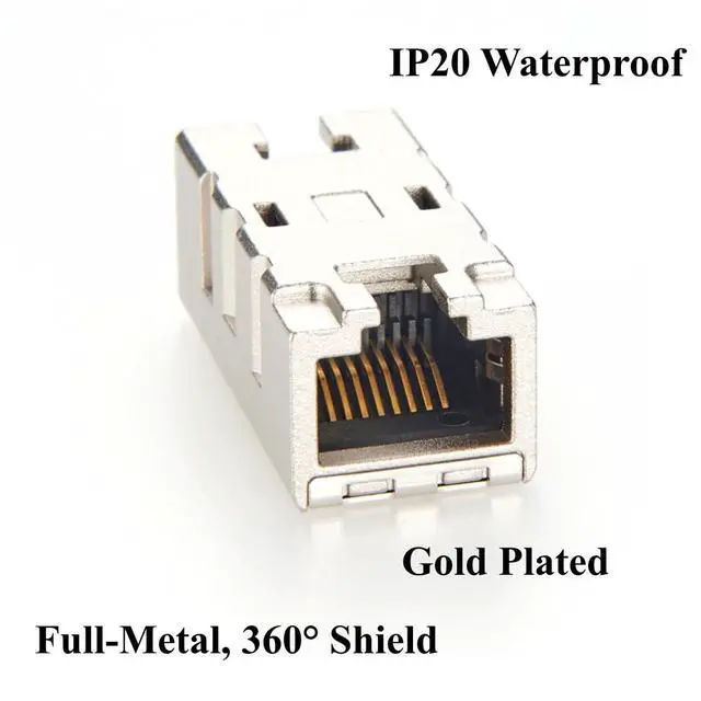 Alt view image 3 of 7 - 10Gbps Cat6A RJ45 Inline Coupler IP20 Shielded Ethernet Extender RJ45 8P8C Female to Female Connector for PoE++, Industrial Network, Patch Panels, Compatible with 09455451560 (1PC)