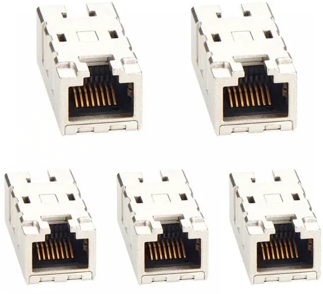 Main image of 10Gbps Cat6A RJ45 Inline Coupler IP20 Shielded Ethernet Extender RJ45 8P8C Female to Female Connector for PoE++, Industrial Network, Patch Panels, Compatible with 09455451560 (5PCS)