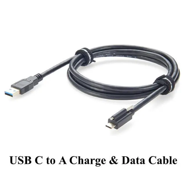 Alt view image 5 of 7 - USB 3.1 C Male to USB 3.0 A Male Cable with Single Screw Lock 5Gbps Panel Mount USB 3.1 Gen 1 Type-C to Type-A Charging & Data Cable for Industry Camera, Machine Vision, Robotics (1.5M/4.92FT)