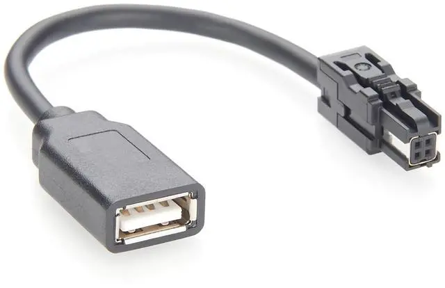 Main image of USB 2.0 A Female to HSC 4Pin Female Automotive Cable Compatible with CAA00HSC1001100 USB to HSC Car Data & Power Vehicle Diagnostics Cable for Infotainment, GPS Navigation, ECU (17cm)