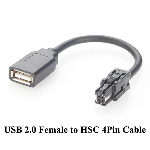 Alt view image 2 of 6 - USB 2.0 A Female to HSC 4Pin Female Automotive Cable Compatible with CAA00HSC1001100 USB to HSC Car Data & Power Vehicle Diagnostics Cable for Infotainment, GPS Navigation, ECU (17cm)