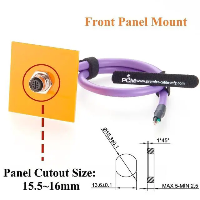 Alt view image 2 of 7 - M12 B-Code 5 Pin Female Panel Mount Profibus Cable IP67 Shielded M12 to Open End Wire for Fieldbus Networks, Control Panels, Automation (Female, 0.5M/1.64FT)