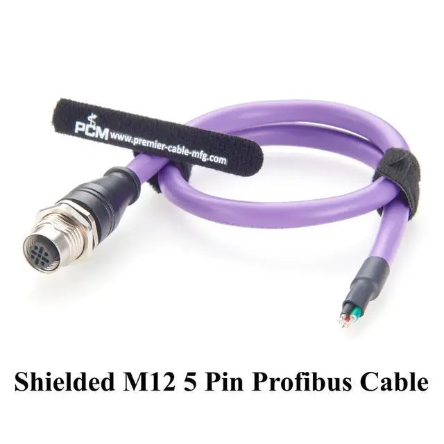 Alt view image 7 of 7 - M12 B-Code 5 Pin Female Panel Mount Profibus Cable IP67 Shielded M12 to Open End Wire for Fieldbus Networks, Control Panels, Automation (Female, 0.5M/1.64FT)