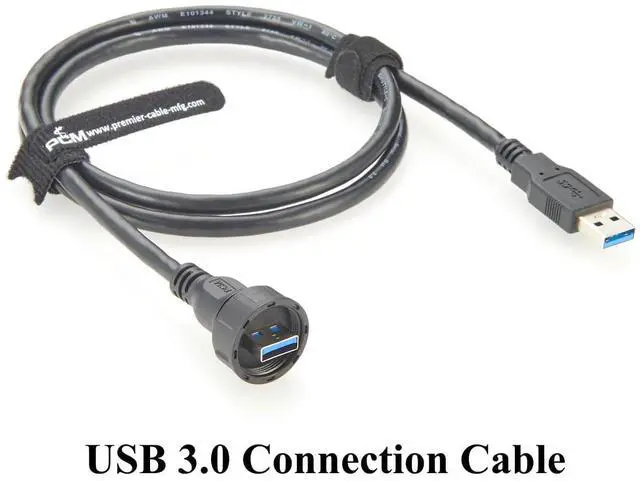 Alt view image 7 of 7 - IP67 USB 3.0 A Male to Male Cable 5Gbps Data Transfer & Charging Cable Outdoor Round Flush Panel Mount Thread USB Type A for Enclosures, Laptops, Printer, Scanner, Control Panels (2M/6.6FT)