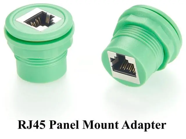 Alt view image 7 of 7 - Cat6 RJ45 Ethernet Flush Panel Mount Adapter 1Gbps Female to Female Feed Thru Bulkhead LAN Network Socket Extender for Profinet, Router, IP Camera, LED Par Light, PLC (Green, 5PCS)