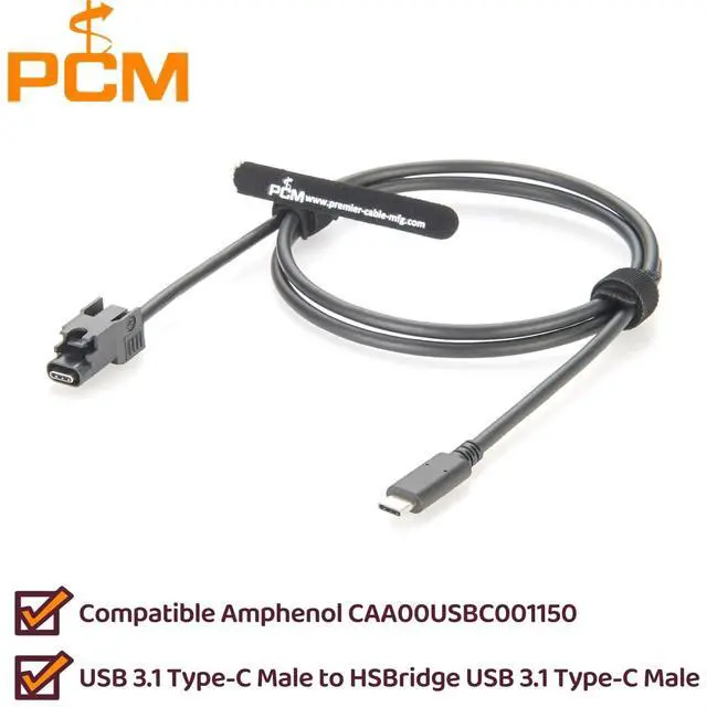 Alt view image 2 of 6 - USB 3.1 Type-C Male to HSBridge USB 3.1 C A Code Male Automotive Connection Cable 5Gbps Compatible Amphenol CAA00USBC001150 for Car Cameras, Infotainment, Telematics(1M/3.28FT)