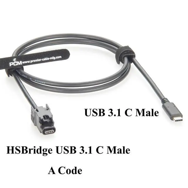 Alt view image 3 of 6 - USB 3.1 Type-C Male to HSBridge USB 3.1 C A Code Male Automotive Connection Cable 5Gbps Compatible Amphenol CAA00USBC001150 for Car Cameras, Infotainment, Telematics(1M/3.28FT)