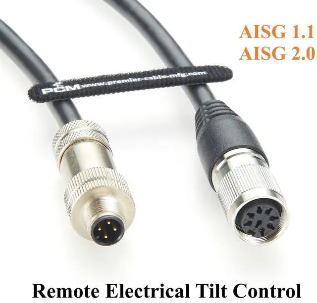 Alt view image 4 of 6 - AISG RET Control Cable M16 8Pin Female to M12 4Pin Male Cable Remote Electrical Tilt Antenna Controller Compatible with TSR48431/2500 for 5G, 4G LTE, 3G Base Station(2.5M/8.2FT)