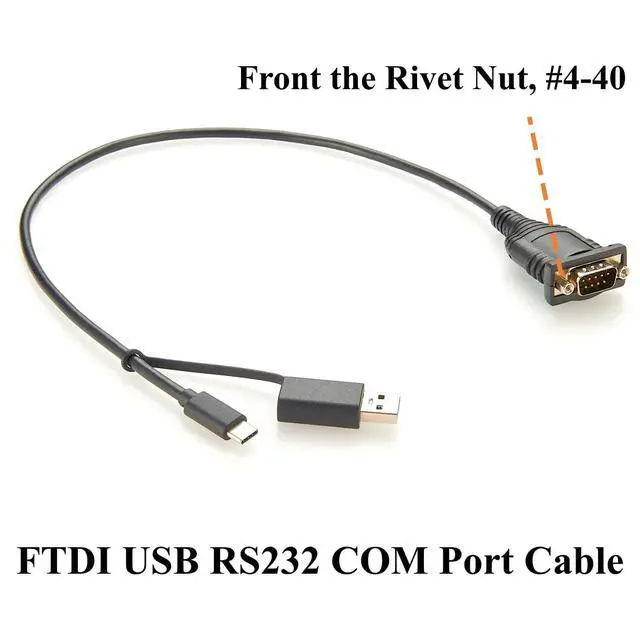 Alt view image 3 of 6 - Dual USB-A USB-C to DB9 RS232 Serial Converter Cable with FT232RL Chipset FTDI USB RS232 COM Port Cable for Windows, Linux, Android, MacOS(0.5M/1.64FT)