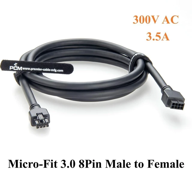 Alt view image 2 of 7 - Micro-Fit 3.0 8Pin Male Plug to Female Receptacle Cable Assembly 8 Circuits Dual Row Power and Signal Cable Compatible with 430200801 to 430250800 (1PC, 2M/6.6FT)