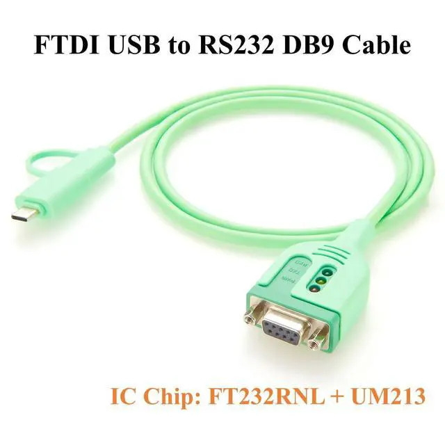 Alt view image 4 of 7 - FTDI USB to RS232 DB9 Serial Adapter Cable With FT232RNL Chipset Dual USB-A & USB-C to D-Sub 9Pin RS232 COM Port Converter Cable for Modem, Scanner, POS, Windows, macOS, Linux (DB9 Female, 1M/3.28FT)