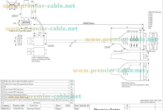 Alt view image 6 of 7 - FTDI USB to RS232 DB9 Serial Adapter Cable With FT232RNL Chipset Dual USB-A & USB-C to D-Sub 9Pin RS232 COM Port Converter Cable for Modem, Scanner, POS, Windows, macOS, Linux (DB9 Female, 1M/3.28FT)