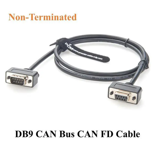 Alt view image 3 of 7 - DB9 Male to Female CAN Bus CAN FD Cable D-Sub 9 Pin RS232 Serial Extension Cable Shielded Non-Terminated for CAN Loggers, Diagnostic Tools, PLC, CNC Machines (1M/3.28FT)