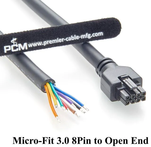 Alt view image 5 of 7 - Compatible with 43025-0800 8 Pin Micro-Fit 3.0 Receptacle Housing to Open End Cable Assembly Dual Row 8 Circuits Power Signal Cable (1PC, 1.5M/4.92FT)
