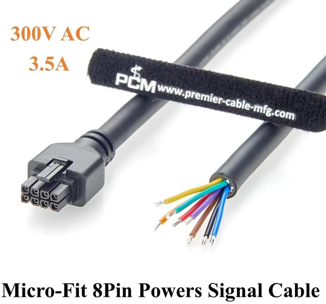Alt view image 2 of 7 - Compatible with 43025-0800 8 Pin Micro-Fit 3.0 Receptacle Housing to Open End Cable Assembly Dual Row 8 Circuits Power Signal Cable (1PC, 1.5M/4.92FT)