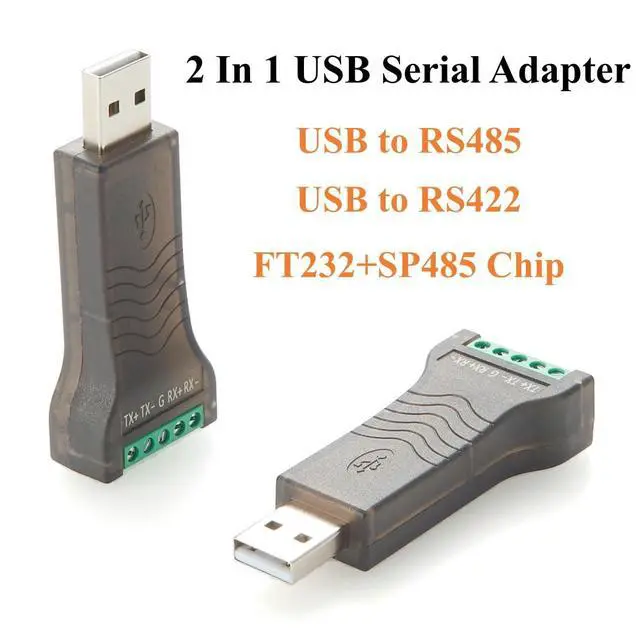 Alt view image 2 of 6 - USB to RS485 RS422 Serial Converter with LED Indicators FTDI FT232 USB to COM Port with 5 Pin Terminal Block Adapter for Windows 11/10/8/7/XP, MacOS, Linux, Android