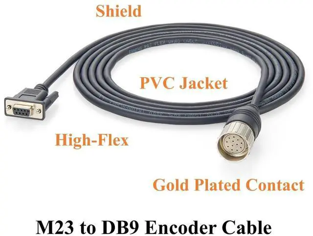 Alt view image 4 of 6 - M23 12-Pin Female to DB9 Female Connection Cable Shielded M23(CW) to D-SUB 9Pin Sensor & Encoder Cable Compatible with Baumer S2BG12/K4BG9(3M/9.84FT)