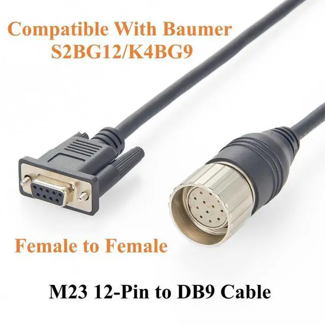 Alt view image 2 of 6 - M23 12-Pin Female to DB9 Female Connection Cable Shielded M23(CW) to D-SUB 9Pin Sensor & Encoder Cable Compatible with Baumer S2BG12/K4BG9(3M/9.84FT)