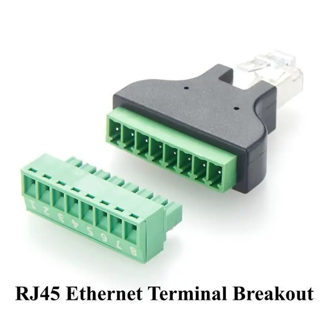 Alt view image 3 of 7 - RJ45 Male to 8Pin Screw Terminal Block Adapter RJ45 8P8C Ethernet Terminal Breakout Connector Solderless Quick Release Converter Block Plug for Cat5 Cat6 Cable, CCTV Digital DVR Network (2PCS)