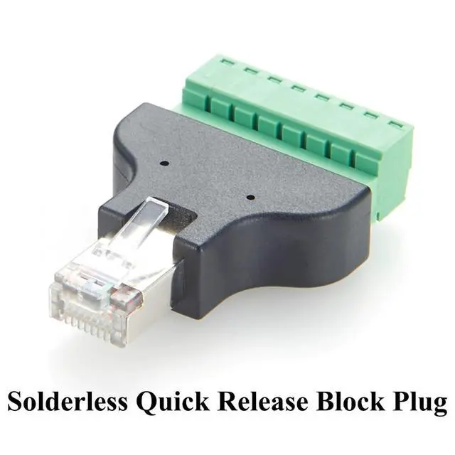 Alt view image 4 of 7 - RJ45 Male to 8Pin Screw Terminal Block Adapter RJ45 8P8C Ethernet Terminal Breakout Connector Solderless Quick Release Converter Block Plug for Cat5 Cat6 Cable, CCTV Digital DVR Network (2PCS)