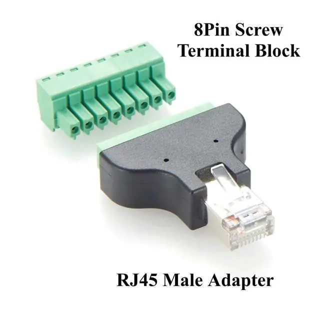 Alt view image 2 of 7 - RJ45 Male to 8Pin Screw Terminal Block Adapter RJ45 8P8C Ethernet Terminal Breakout Connector Solderless Quick Release Converter Block Plug for Cat5 Cat6 Cable, CCTV Digital DVR Network (2PCS)