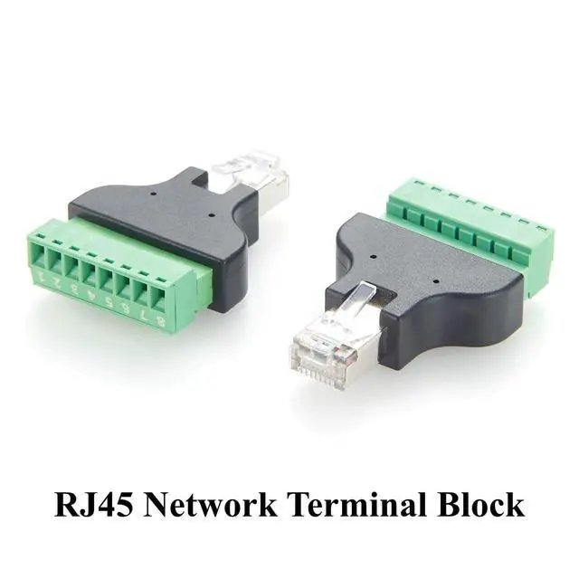 Alt view image 7 of 7 - RJ45 Male to 8Pin Screw Terminal Block Adapter RJ45 8P8C Ethernet Terminal Breakout Connector Solderless Quick Release Converter Block Plug for Cat5 Cat6 Cable, CCTV Digital DVR Network (2PCS)