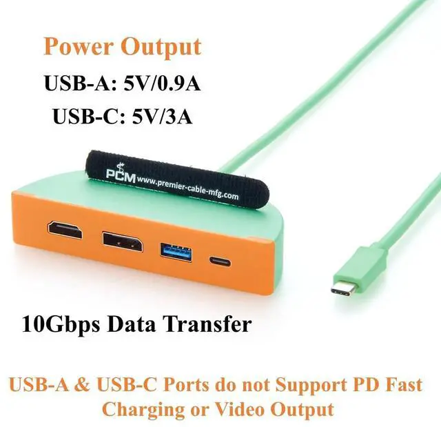Alt view image 3 of 7 - 4-in-1 Portable USB C Hub, Multiport Adapter with Dual Monitor 4K@60Hz HDMI DisplayPort, 10Gbps USB-C and USB-A Data Ports, for Laptop, macOS, Windows, Linux (1.5M)