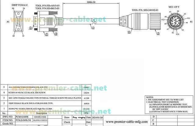 Alt view image 6 of 6 - M23 12-Pin Female to DB9 Female Connection Cable Shielded M23(CW) to D-SUB 9Pin Sensor & Encoder Cable Compatible with Baumer S2BG12/K4BG9(3M/9.84FT)