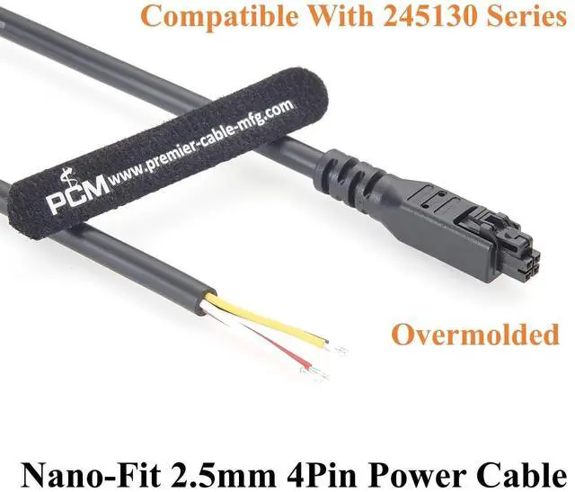 Alt view image 4 of 7 - Nano-Fit 2.5mm 4Pin to Open End Cable Assembly Nano-Fit Dual 4 Circuits Power Cable 20AWG 8A/250V for Industrial Automation, Automotive(1.5M/4.92FT)