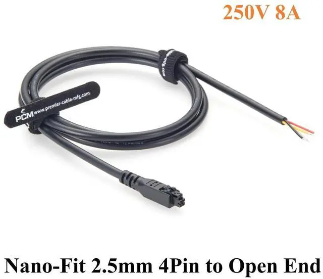 Alt view image 3 of 7 - Nano-Fit 2.5mm 4Pin to Open End Cable Assembly Nano-Fit Dual 4 Circuits Power Cable 20AWG 8A/250V for Industrial Automation, Automotive(1.5M/4.92FT)