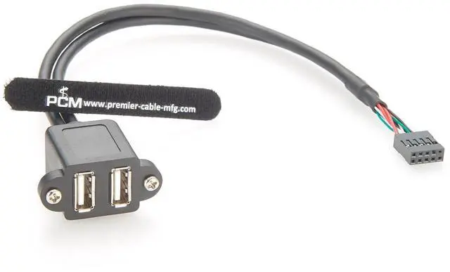 Alt view image 6 of 7 - Screw Panel Mount Dual USB 2.0 A Female to Motherboard 9Pin Header Cable Front Panel IDC 9 Pin Motherboard Internal Cable for Computer, Tablet, Printer, Barcode Scanner, Car, Camera (1PCS, 0.3M)