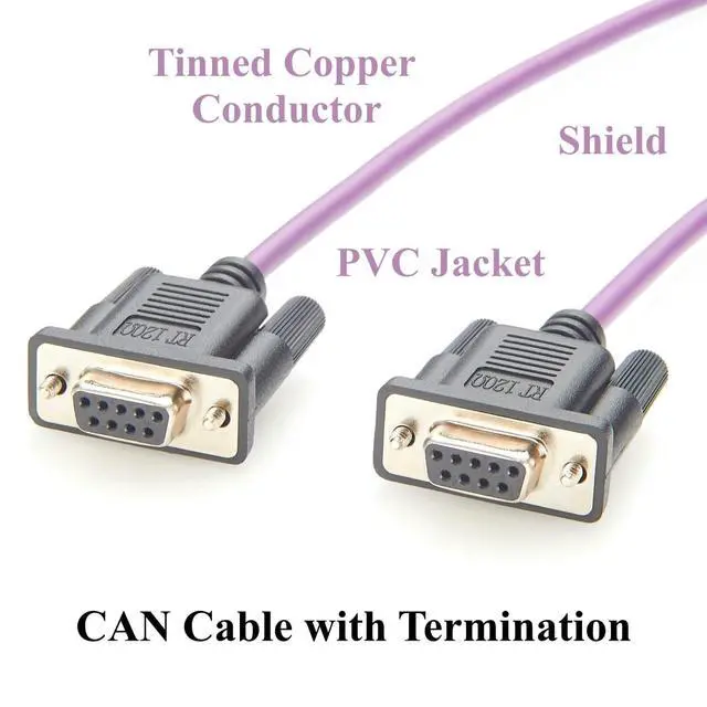 Alt view image 4 of 6 - CAN Bus CAN FD Cable with 120 Terminator DB9 Female to Female CAN Network Cable(2M/6.6FT)