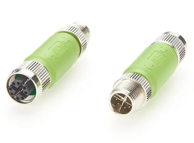 Main image of Profinet M12 X Code 8 Pin Male to Female Inline Joiner 1Gbps Cat5e Ethernet Gigabit Network Shielded Pass-Thru Coupler IP67 Waterproof for Automation, Robotics, Industrial Switches (2PCS)