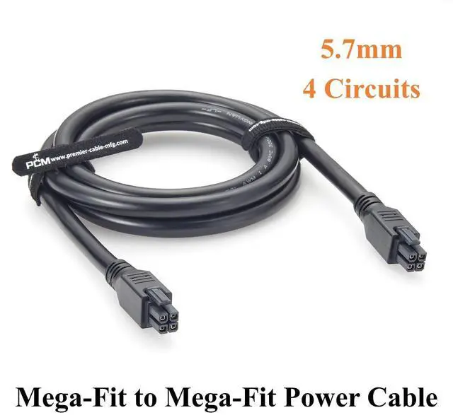 Alt view image 2 of 7 - Mega-Fit 5.7mm 4 Pin to Mega-Fit OTS Cable Assembly Dual Row 4 Circuits 12AWG High Current Power Cable 23A 600V Compatible with 245136-0410, 245136-0420 for Automotive(2M/6.6FT)