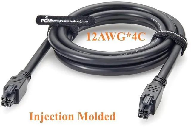 Alt view image 5 of 7 - Mega-Fit 5.7mm 4 Pin to Mega-Fit OTS Cable Assembly Dual Row 4 Circuits 12AWG High Current Power Cable 23A 600V Compatible with 245136-0410, 245136-0420 for Automotive(2M/6.6FT)