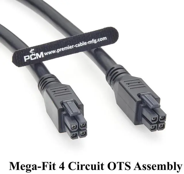 Alt view image 7 of 7 - Mega-Fit 5.7mm 4 Pin to Mega-Fit OTS Cable Assembly Dual Row 4 Circuits 12AWG High Current Power Cable 23A 600V Compatible with 245136-0410, 245136-0420 for Automotive(2M/6.6FT)