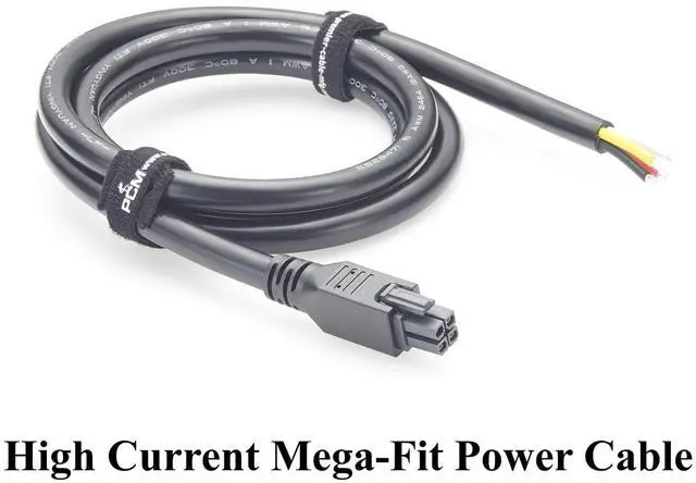 Alt view image 7 of 7 - Mega-Fit 5.7mm 4Pin to Open End Power Cable High Current 23A 600V 12AWG Wire Compatible 245136 Series for Wire-to-Board, Industrial Automation(1.5M/4.92FT)