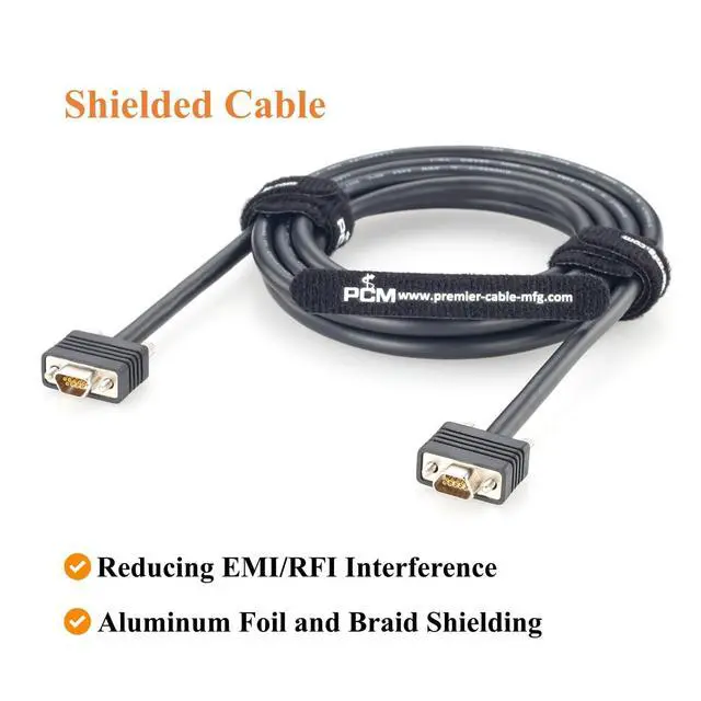 Alt view image 5 of 7 - Micro DB9 Female to Female Cable Micro-D 9 Pin CMD-to-CMD Cable