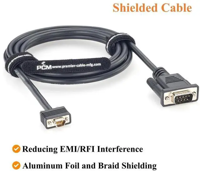 Alt view image 5 of 7 - Micro DB9 to DB9 Male Cable 9 Pin Micro-D D-Sub Serial Cable