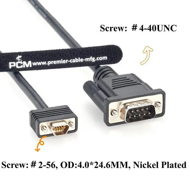 Alt view image 4 of 7 - Micro DB9 to DB9 Male Cable 9 Pin Micro-D D-Sub Serial Cable