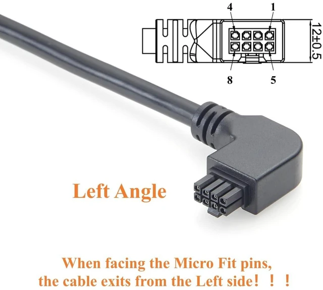 Alt view image 2 of 7 - Left Angle 8Pin Micro-Fit 3.0 OTS Cable Harness 90 Degree Micro-Fit 8 Circuits Receptacle to Open End Wire 20AWG for Industrial Automation (Left, 1.5M)