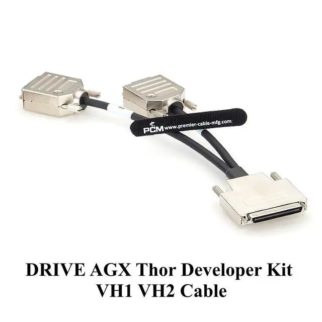 Alt view image 5 of 7 - VHDCI 68 Pin Male to Dual DB9 Female Vehicle Harness Breakout Cable for NVIDIA Drive AGX Thor VH1 VH2, ADAS, ECU (15cm/0.5FT)