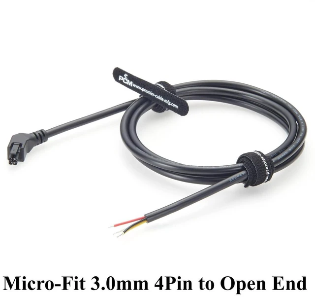 Alt view image 7 of 7 - 45 Degree Left Angle 4Pin Micro-Fit 3.0 Power & Signal Cable Dual Row 4 Circuits Receptacle to Open End Wire for Robotics, Industrial Automation (Left, 1.5M)