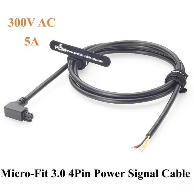 Alt view image 4 of 7 - Right Angle Micro Fit 3.0 4Pin Power Signal Cable Assembly 90 Degree Dual Row 4 Circuits Micro-Fit Receptacle OTS Cable for Robotics, IoT Gateways (Right, 1.5M)