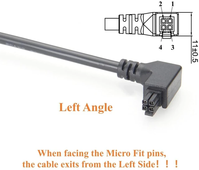 Alt view image 2 of 7 - Left Angle Micro-Fit 3.0mm 4Pin to Open End Cable Power & Signal Wire Harness 300V 5A 20AWG for Industrial Automation (Left, 1.5M)