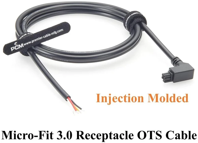 Alt view image 4 of 7 - Left Angle Micro-Fit 3.0mm 4Pin to Open End Cable Power & Signal Wire Harness 300V 5A 20AWG for Industrial Automation (Left, 1.5M)