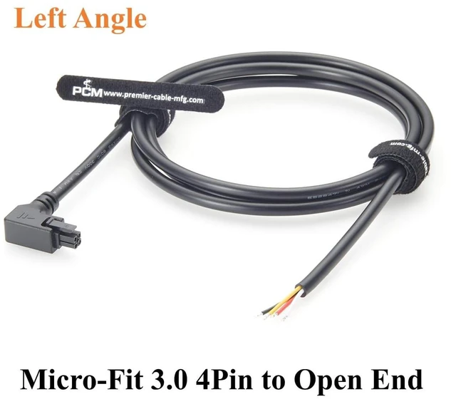 Alt view image 5 of 7 - Left Angle Micro-Fit 3.0mm 4Pin to Open End Cable Power & Signal Wire Harness 300V 5A 20AWG for Industrial Automation (Left, 1.5M)